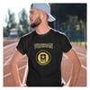 Man wearing Officially Licensed U.S. Army Veteran Soldier for Life Shirt running on track