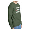 Kiss Me I'm A Veteran Long Sleeve Olive Drab T-Shirt with American Flag Shamrock Graphics side