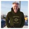 man wearing US Veteran Southeast Asia Tour Dragon Vintage olive drab Hoodie