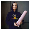 woman holding yoga mat and wearing Vietnam Veteran All Gave Some, 58,479 Gave All Navy Hoodie