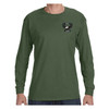 US Veteran Olive Drab Long Sleeve T-Shirt with DD-214 and Eagle Graphic front view