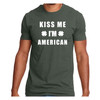 Kiss Me I'm American St Patrick's Day Men's Olive Drab T-shirt front