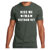 Kiss Me I'm A Vietnam Vet St Patrick's Day Men's Olive Drab T-shirt front