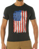 U.S. Flag Graphic T-Shirt Distressed with American Flag on Right Sleeve Front View