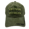 Vietnam Veteran with Ribbons and Map OD Stone Washed Hat Front