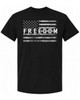FREEDOM with American Flag Custom T-Shirt Black - front view