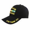 vietnam veteran hat service ribbon: side view of hat with the Vietnam Vet gold text