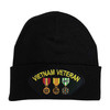Vietnam Veteran 3 Medals - Patch Knit Winter Hat front view