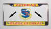 air force s a c veteran license plate frame in yellow and red