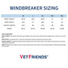 Windbreaker size chart