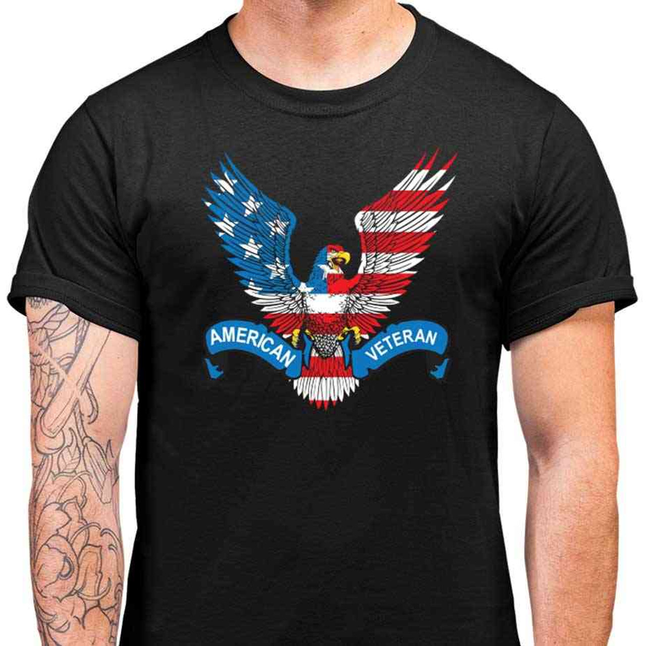 American Veteran T-Shirt with Eagle Graphic