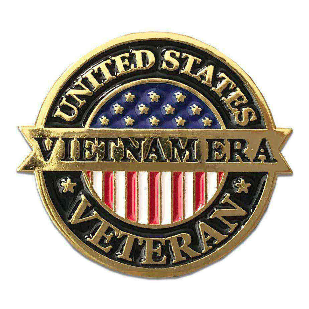 Us Veteran Lapel Pin With Vietnam Era Text And Flag Graphic 2302