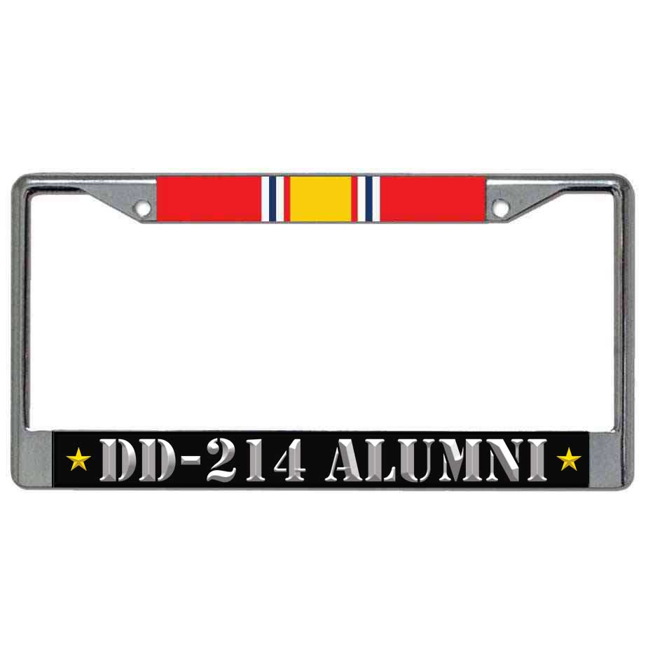 US Veteran DD214 Alumni & Service Ribbon License Plate Frame