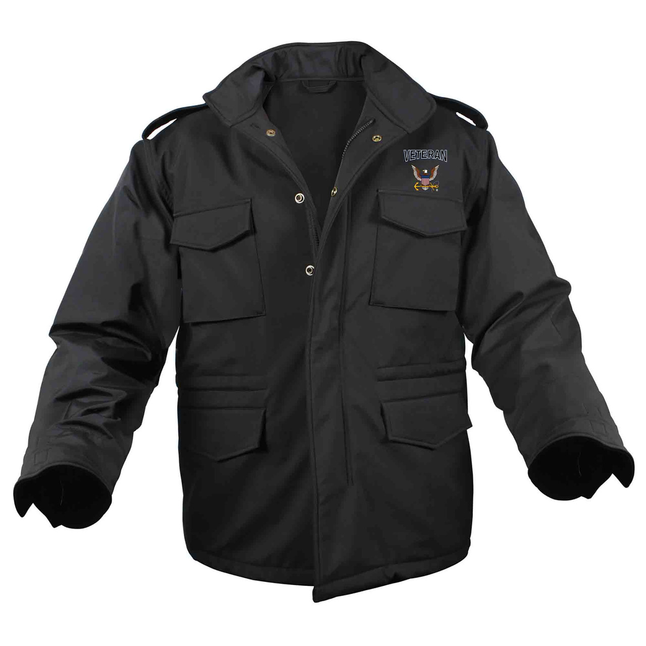 Custom Embroidered U.S. Navy with Veteran Logo Soft Shell M-65