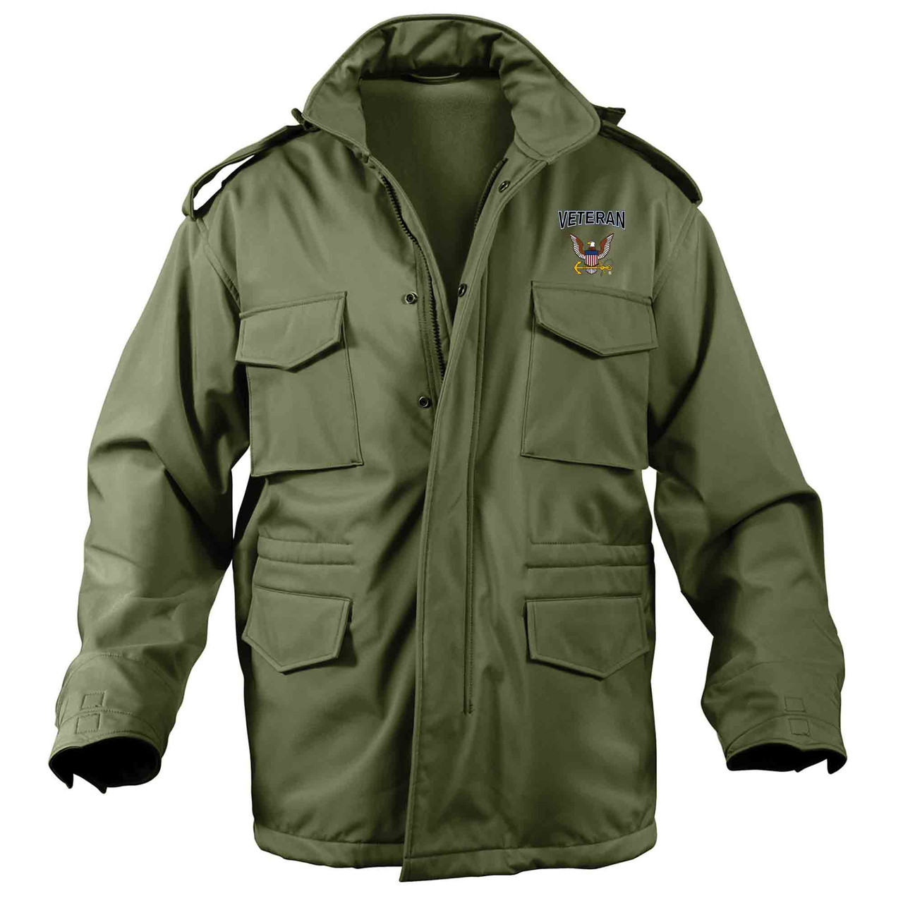 【M65】military 3way coat Custom Embroidered U.S. Navy with Veteran Logo Soft Shell M-65