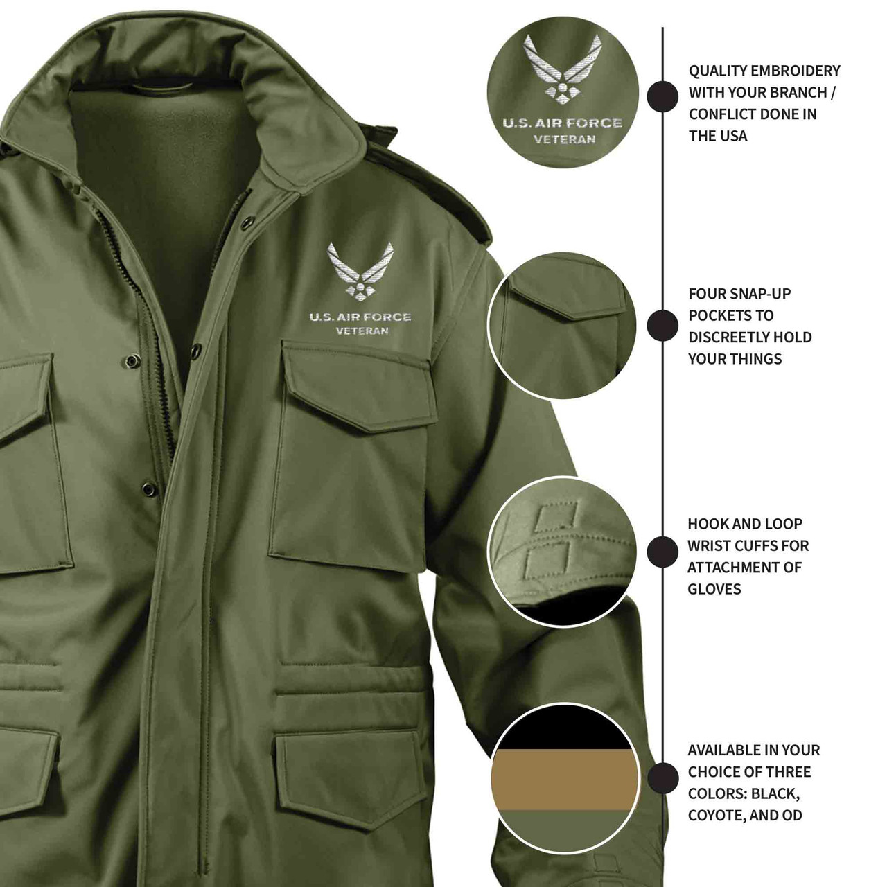 Custom Embroidered U.S. Air Force Veteran with Hap Arnold Logo