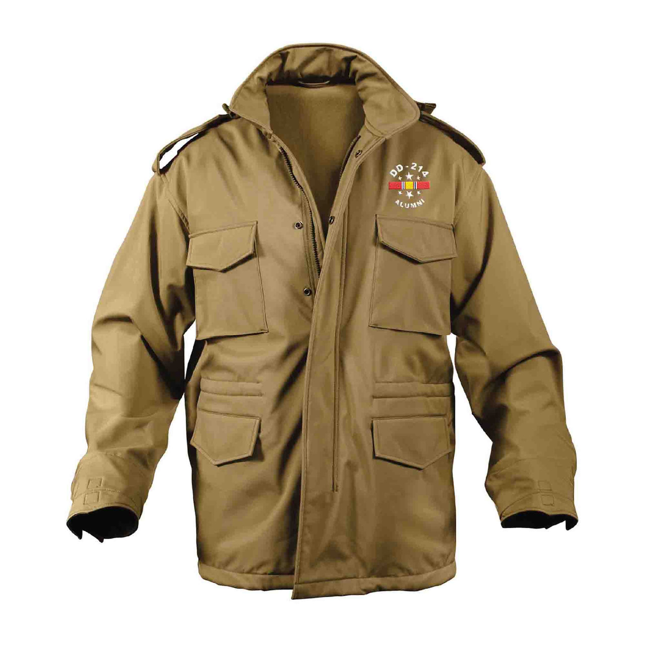 DD-214 Alumni Logo Embroidered Soft Shell M-65 Tactical Jacket