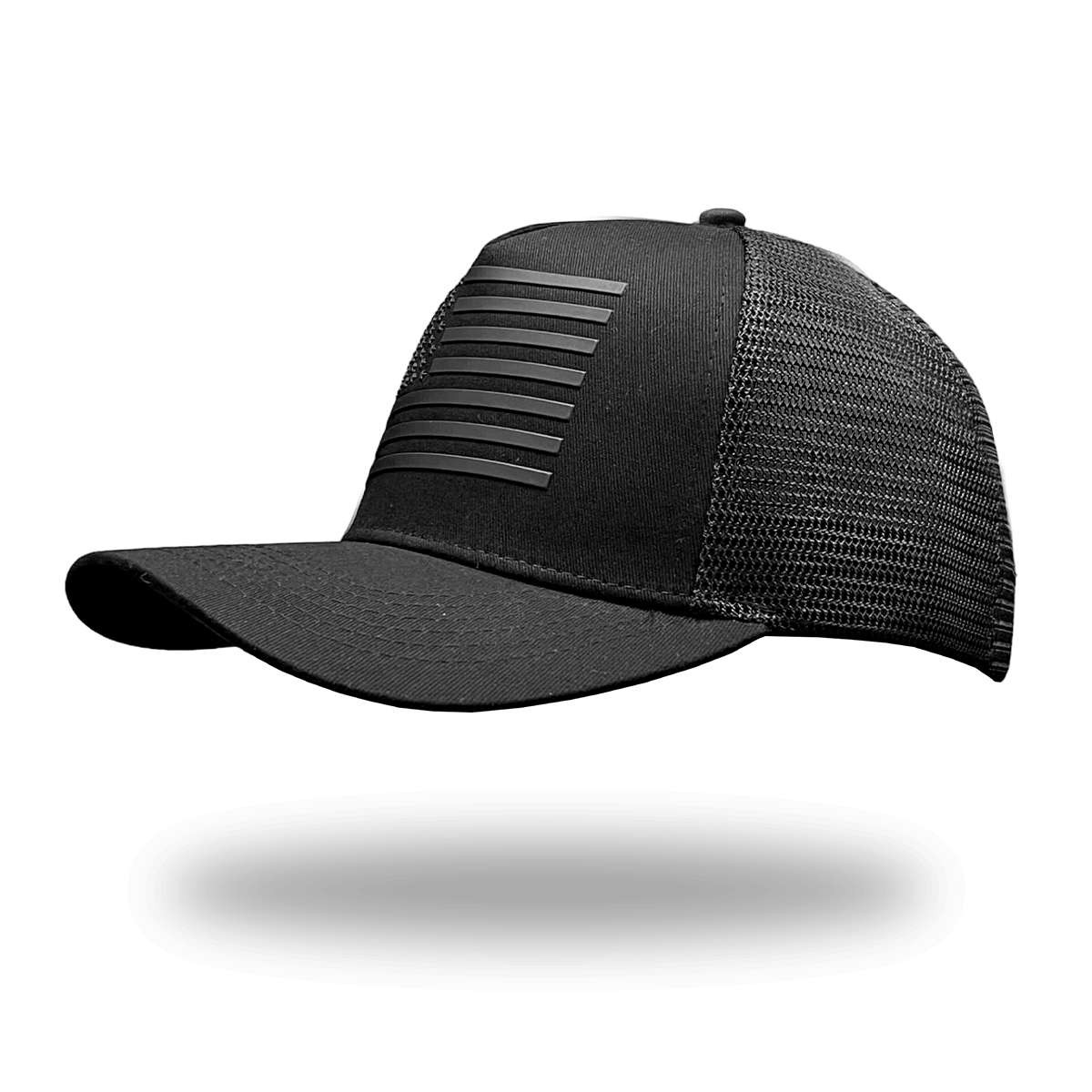 Patriotic American Flag Trucker Hat Mesh Back Adjustable USA Flag Snapback Trucker Hat Black One Size Adjustable Mesh  main image 4