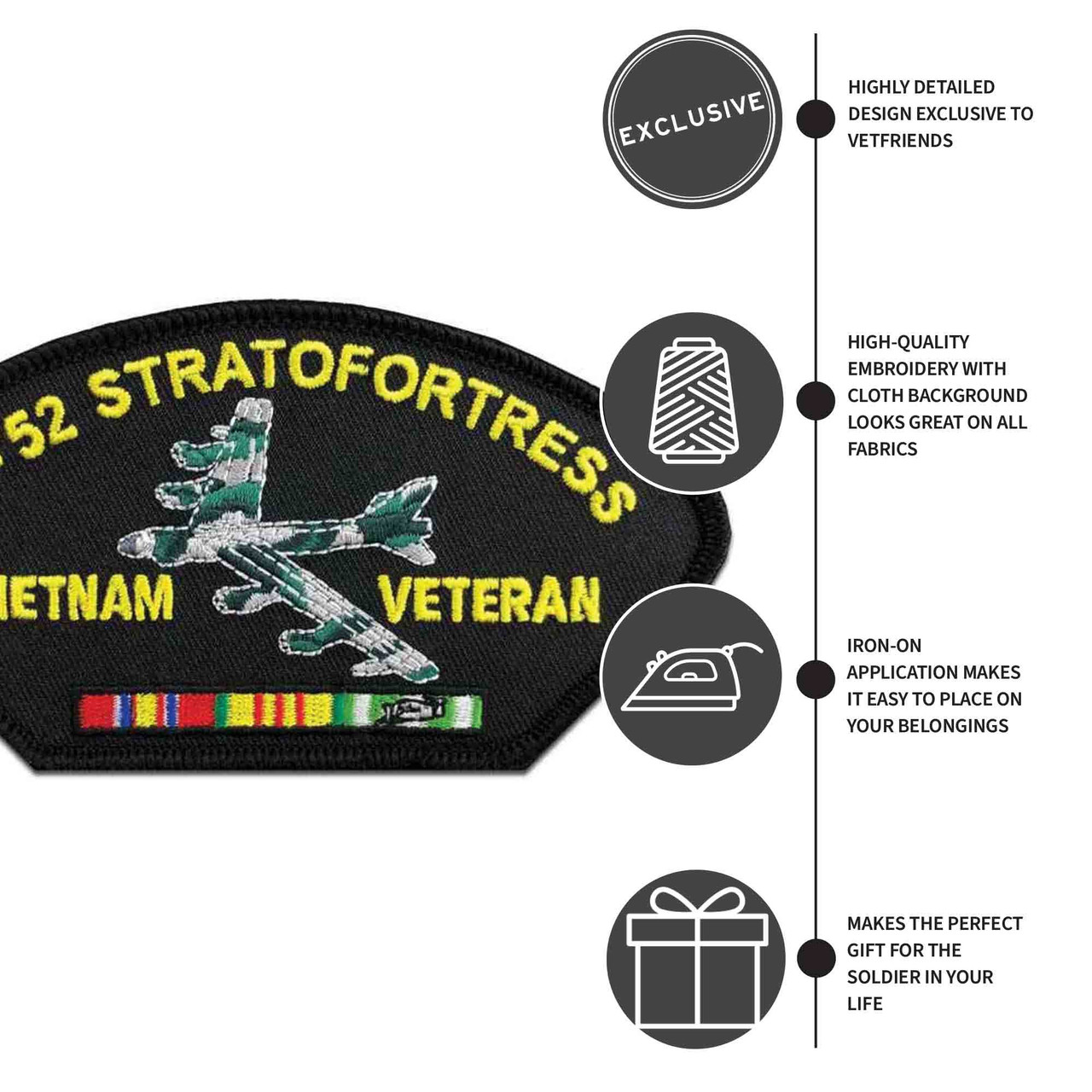 Vietnam Veteran w/ Ribbon: B-52 Stratofortress Patch