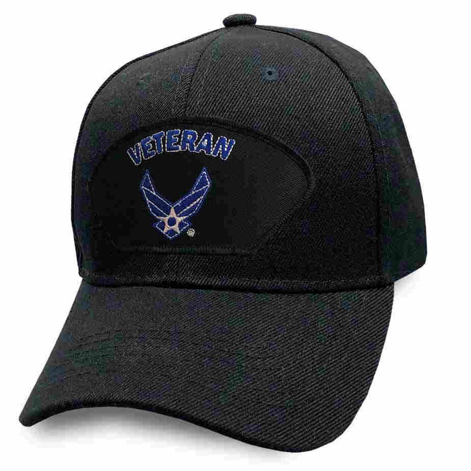 Infinite Hats US Air Force Veteran Baseball Cap - Adjustable Snapback, Navy Blue With Veteran Patch