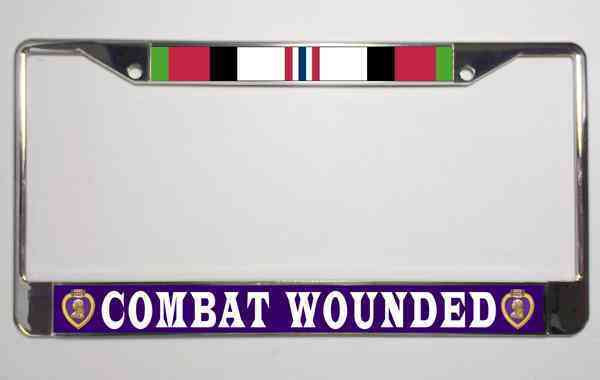 Afghanistan OEF Purple Heart Veteran License Plate Frame
