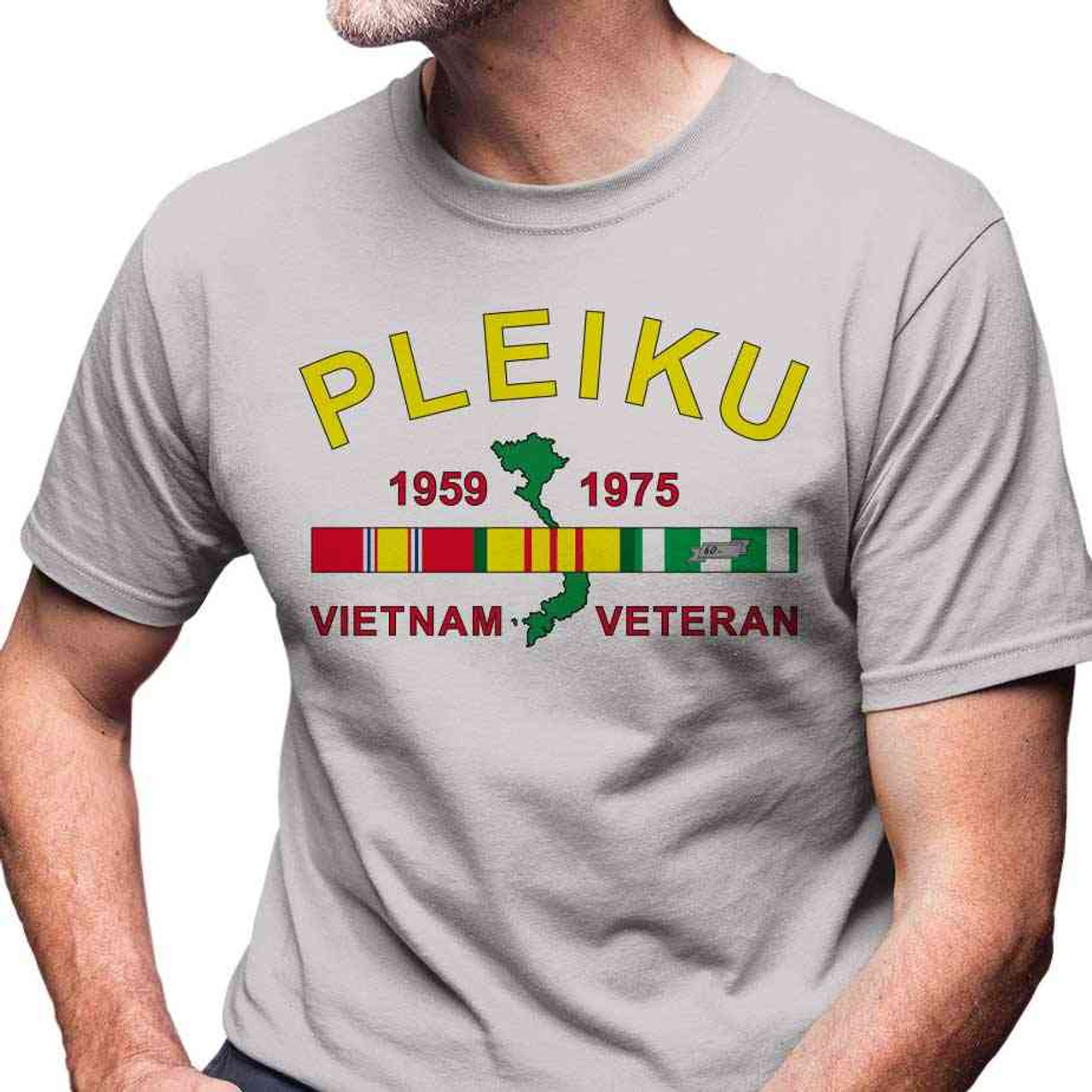 vietnam veteran tshirt pleiku and 3 ribbons