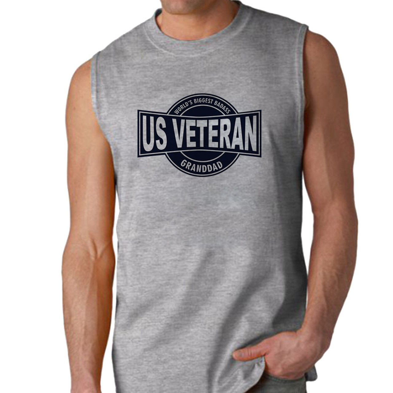 World's Biggest Badass US Veteran Granddad Sleeveless Shirt
