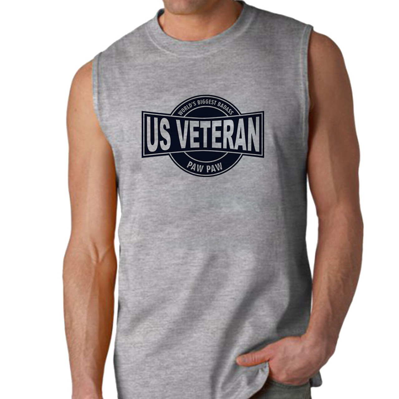 World's Biggest Badass US Veteran Paw Paw Sleeveless Shirt
