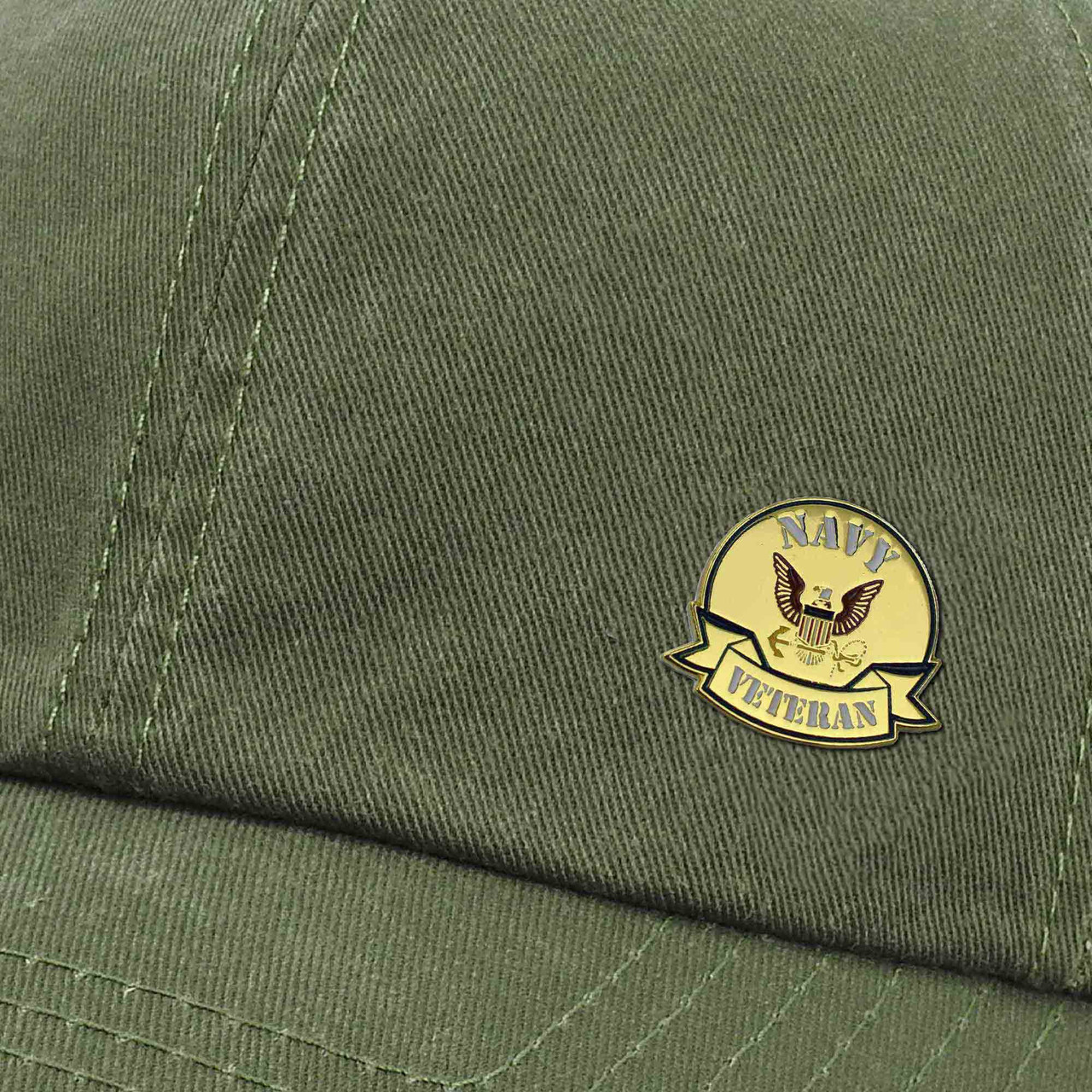 navy veteran custom lapel pin eagle on od hat navy veteran custom lapel pin eagle on od hat