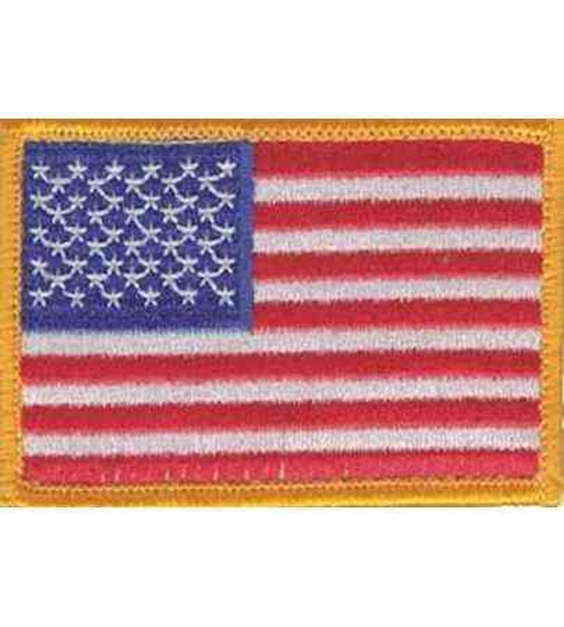 american flag hook and loop patch yellow border