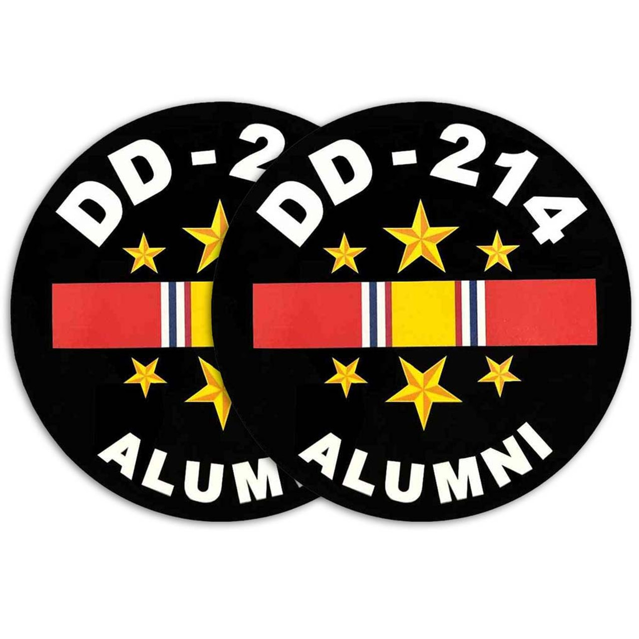 US Veteran DD-214 Alumni and Service Ribbon Decal Quantity of (2) pack of two decals