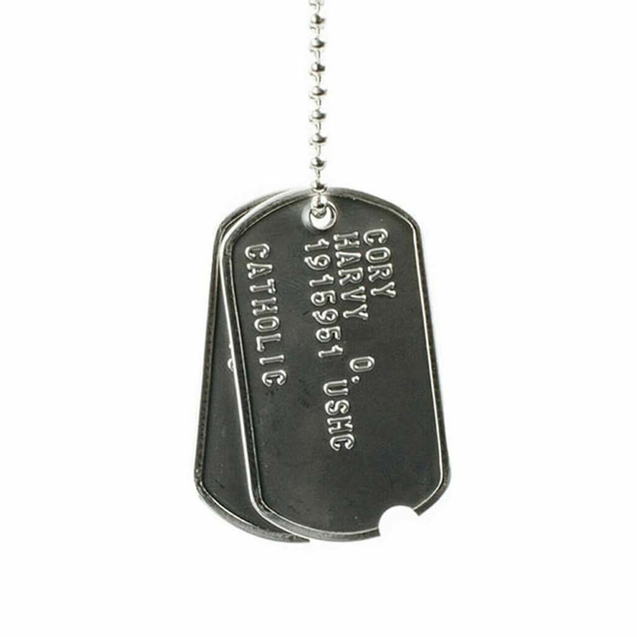 Personalized Military Dog Tag Set (Set Includes 2 Tags, 2 Chains, 2 Silencers & A Bonus P-38) - VetFriends