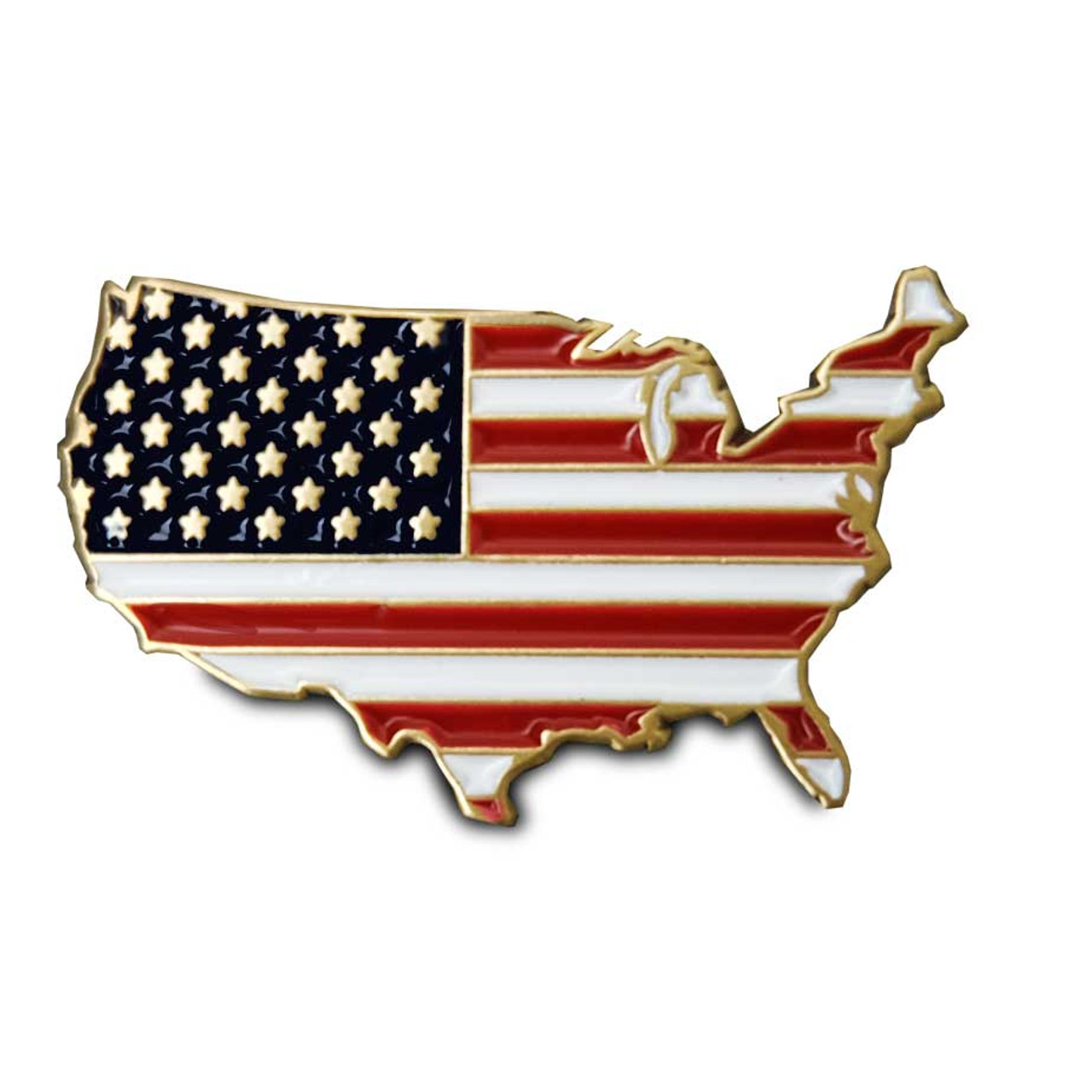 US Flag with Map Graphic Custom Lapel Pin - Collectibles | VetFriends.com
