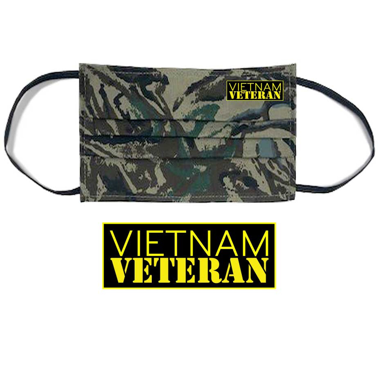 vietnam veteran face mask camouflage and yellow