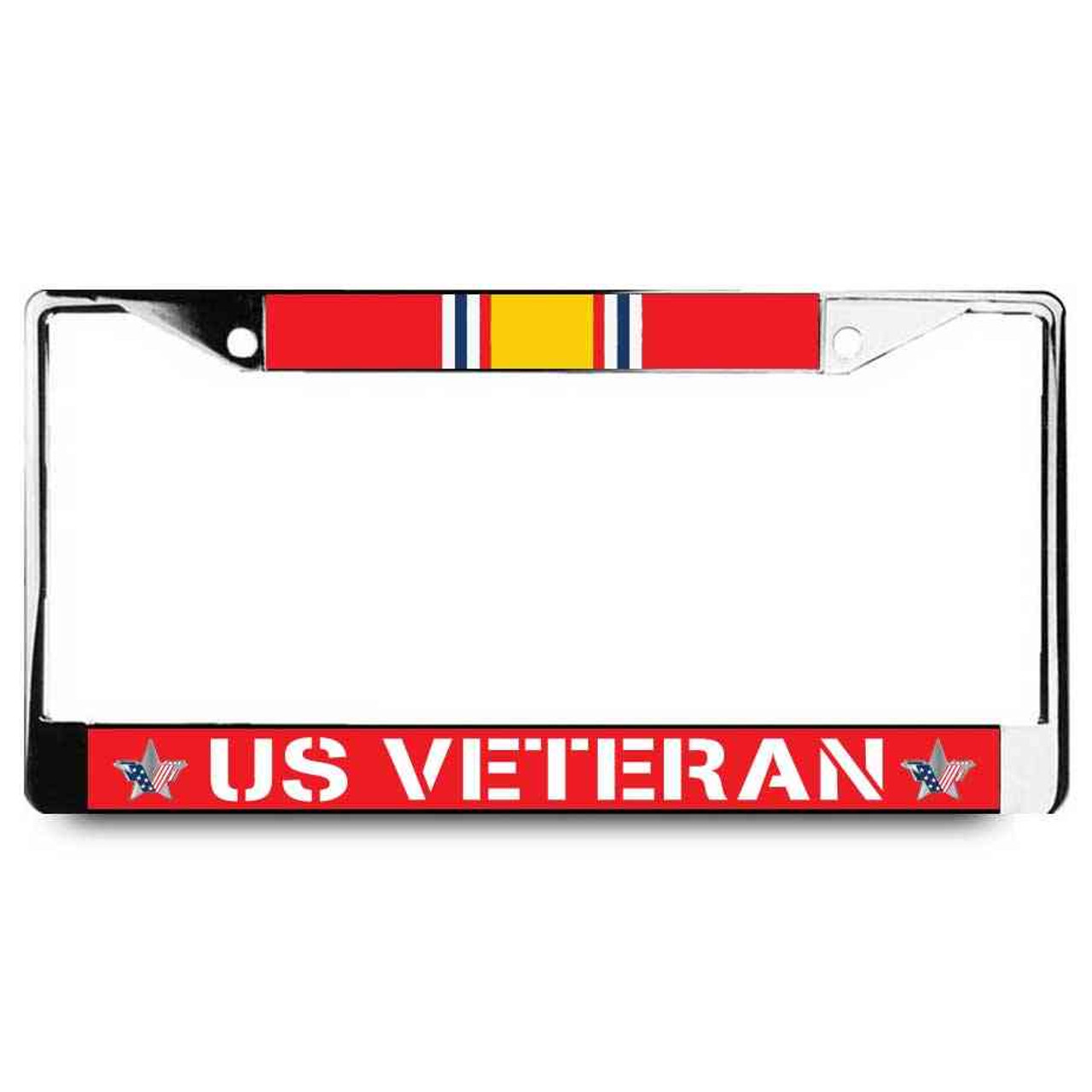 us veteran license plate frame national service ribbon