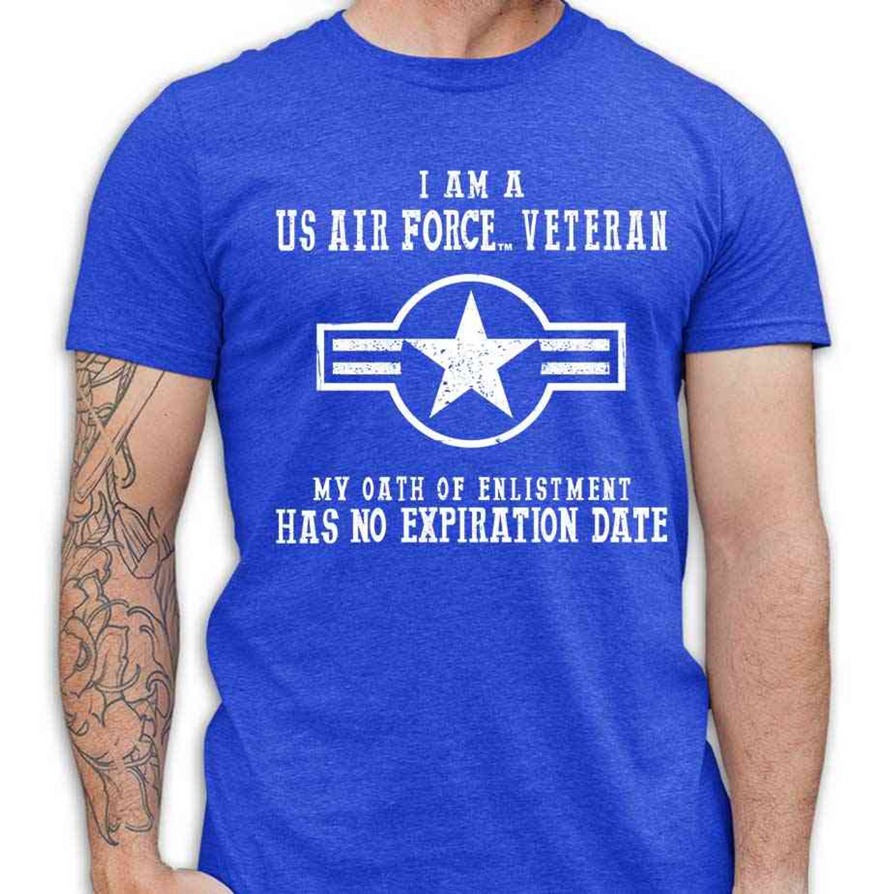 Air Force Veteran T-Shirt with Oath Of Enlistment Text and USAF Roundel