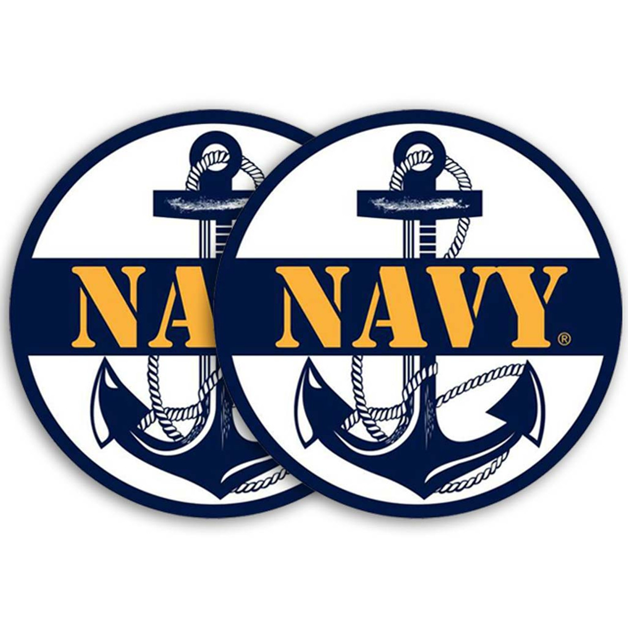 Navy Decal with Anchor Graphic Quantity of (2) - shows illustration of 2 navy decals