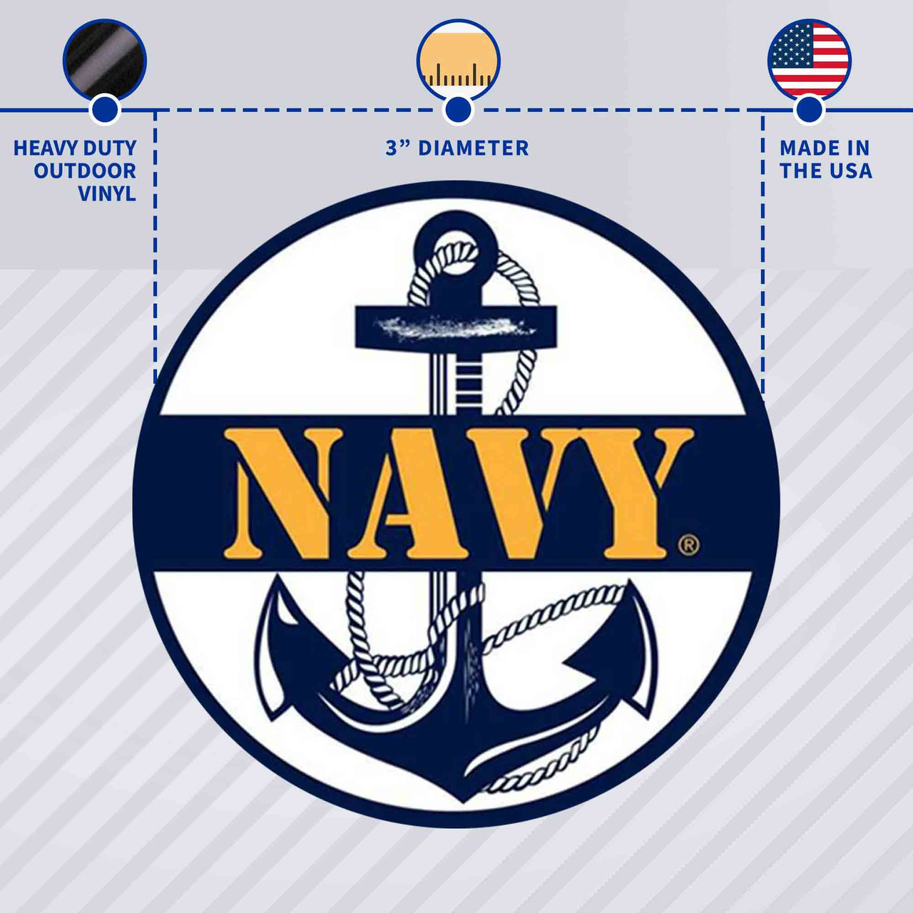 U.S. Navy Decal with Anchor Graphic / Vetfriends.com