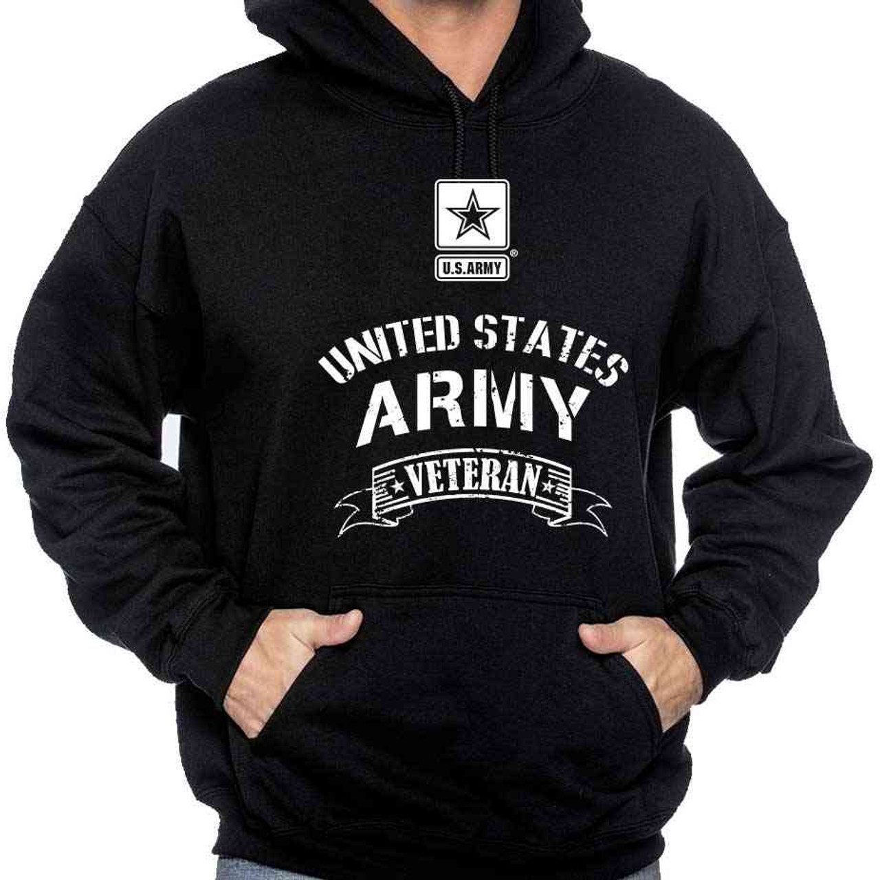 Officially Licensed US Army Veteran Hooded Sweatshirt with Army Logo