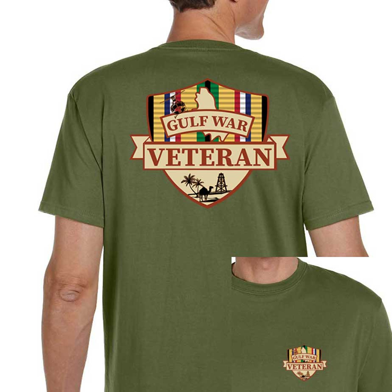 Gulf War Veteran T-shirt with Shield and Ribbon Graphic
