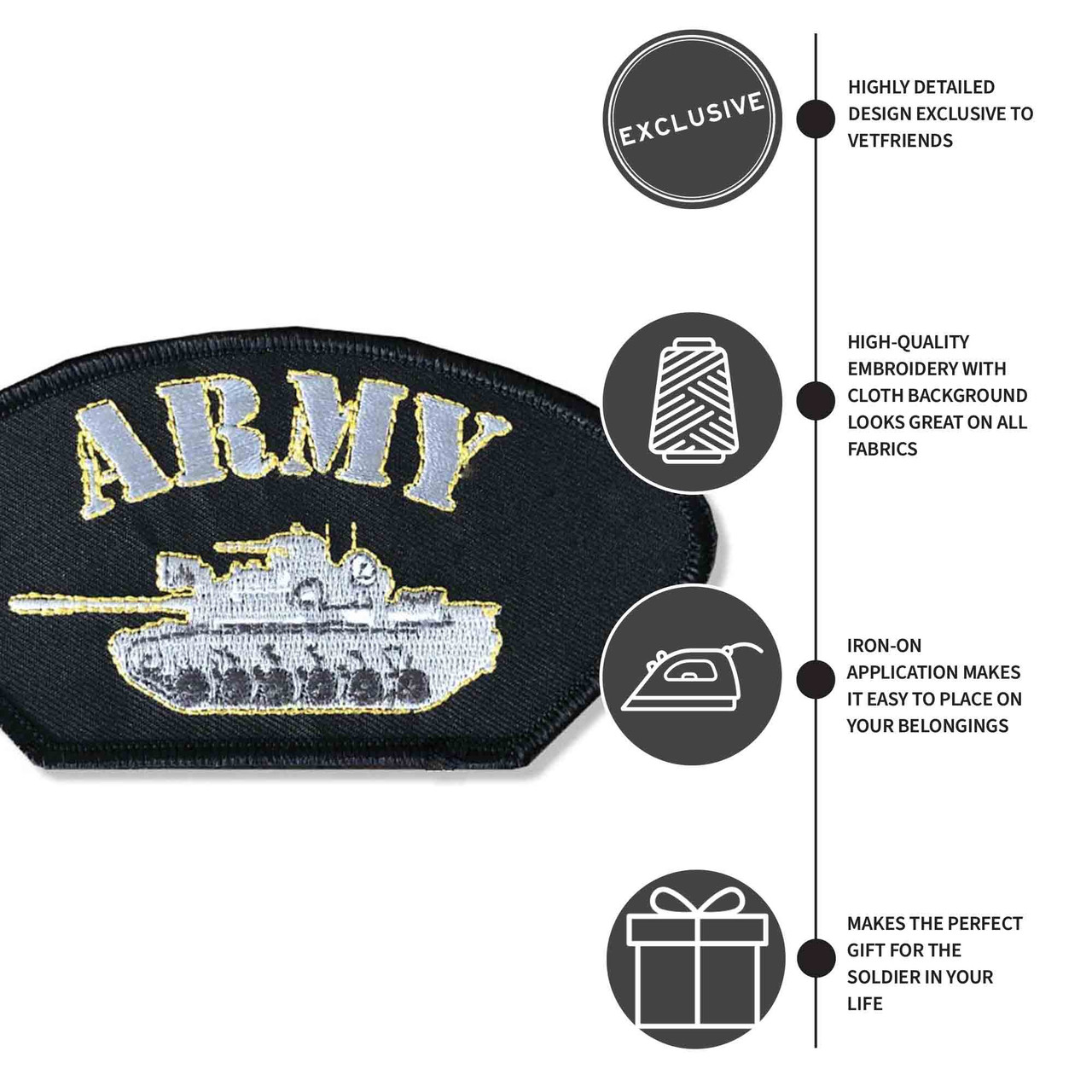 US Army Patch with Army Tank Graphic