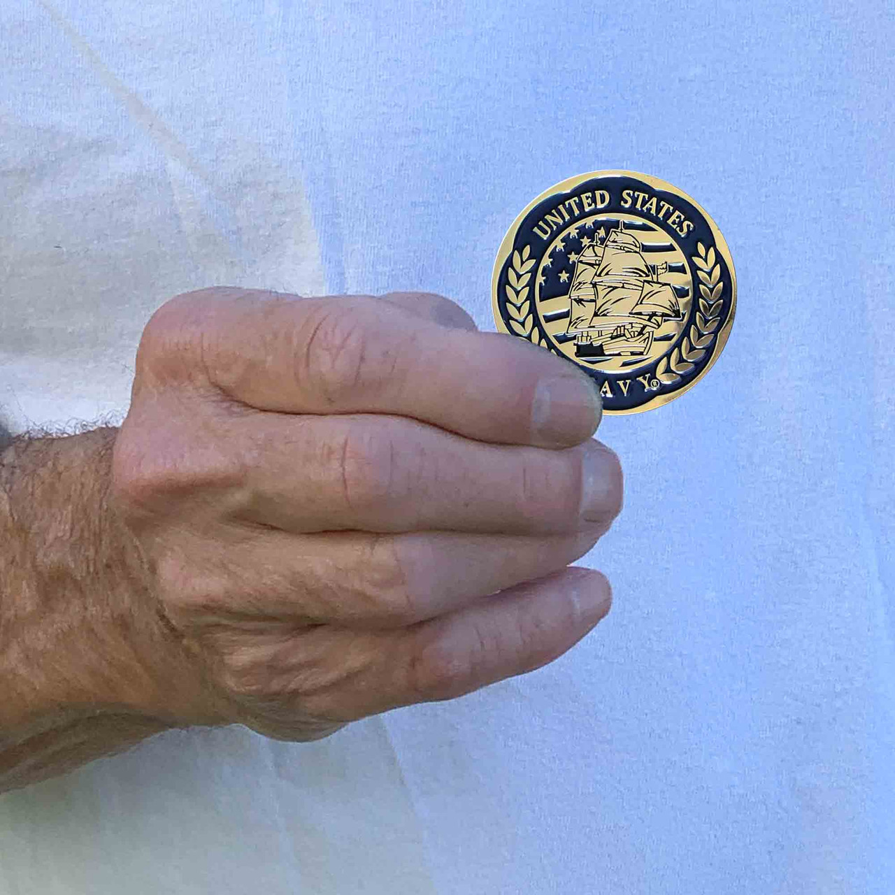 US Navy Challenge Coin with Anchor Graphic