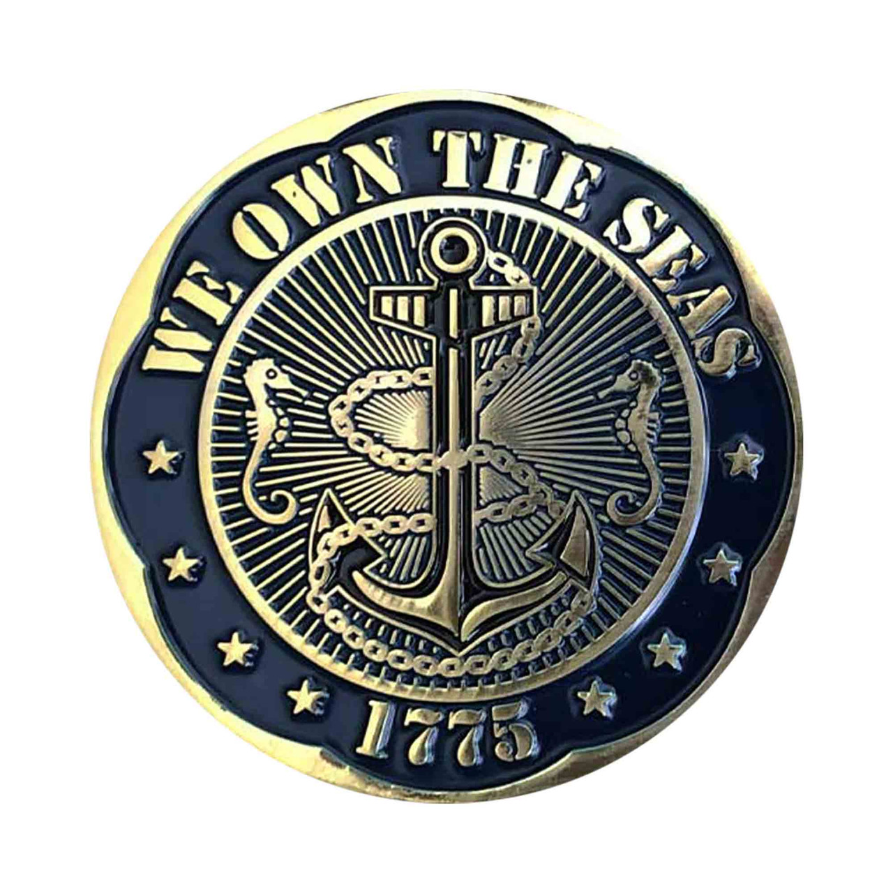 US Navy Challenge Coin with Anchor Graphic