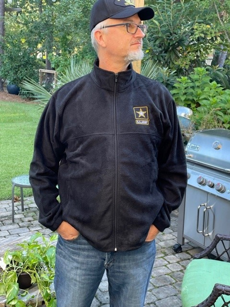 US Army Logo Embroidered Fleece Jacket Officially Licensed