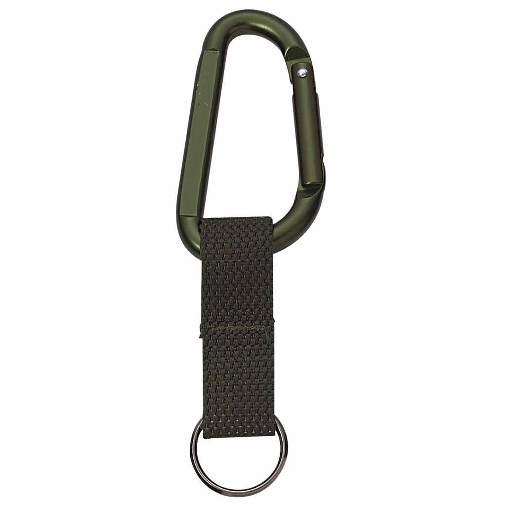 Jumbo 80MM Carabiner with Web Strap Key Ring olive drab color