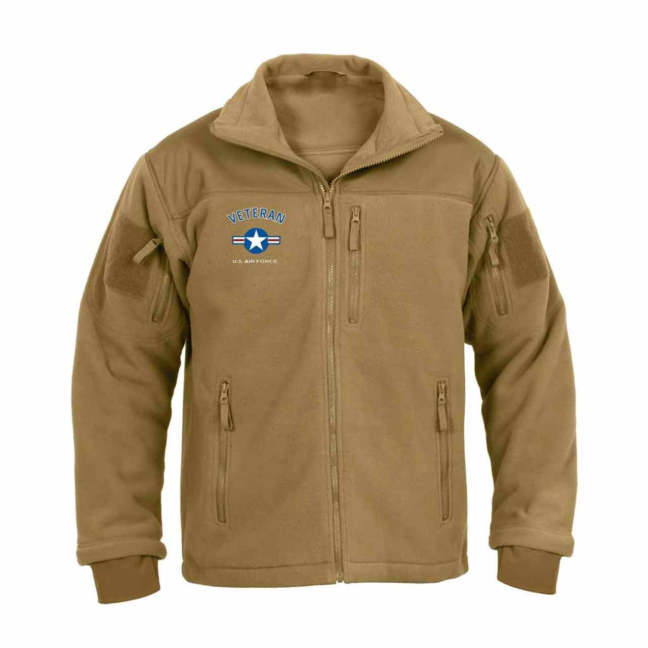 U.S. Air Force Special Ops Tactical Fleece Jacket with Veteran and Roundel  Logo