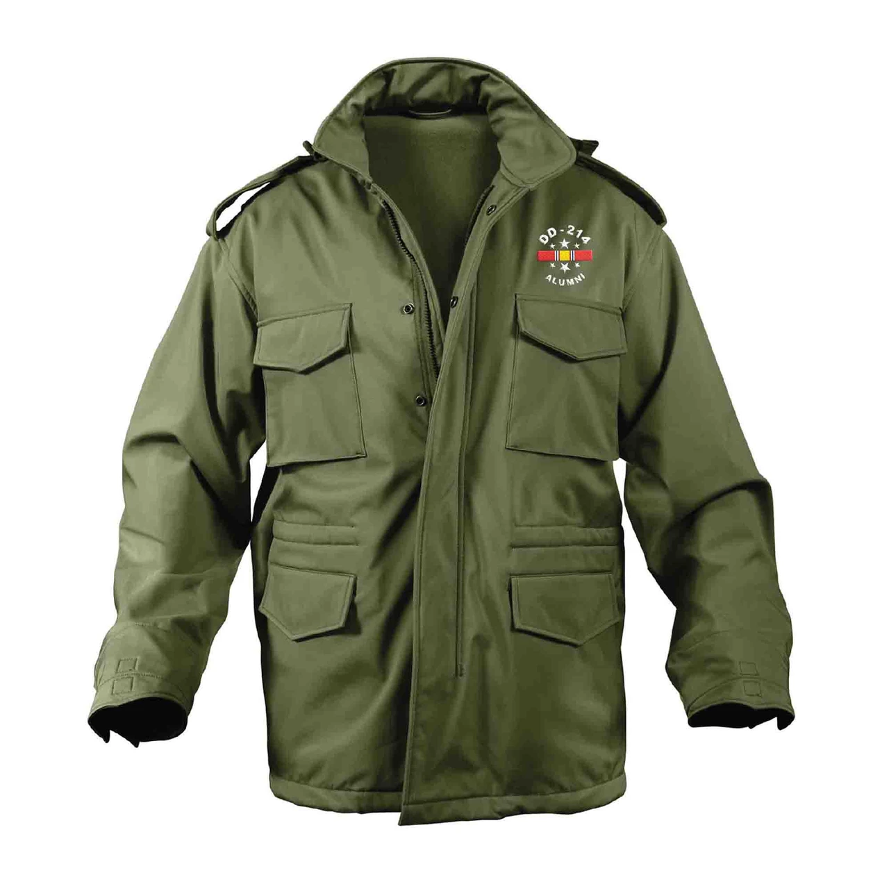 DD-214 Alumni Logo Embroidered Soft Shell M-65 Tactical Jacket