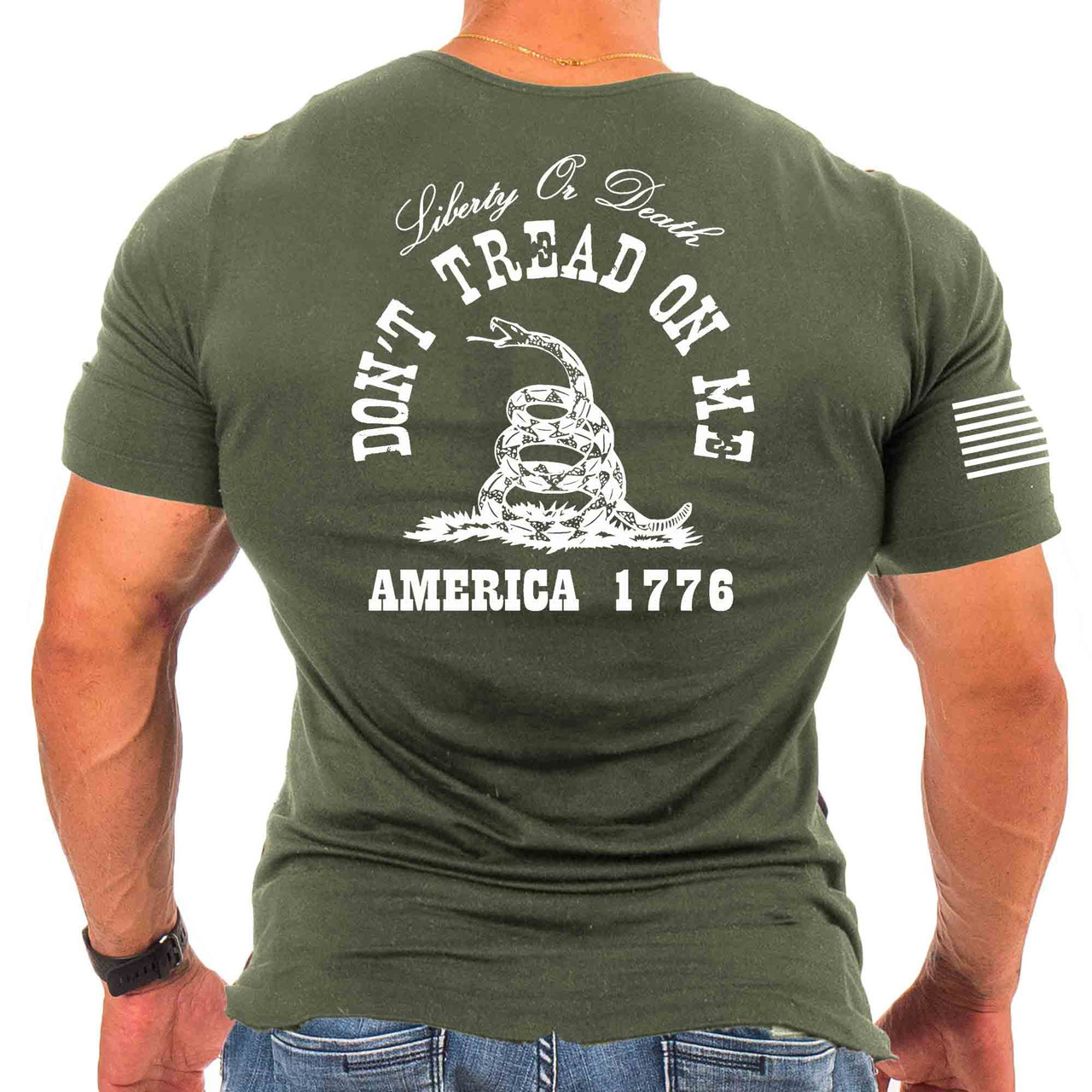 Don't Tread On Me Sleeveless Shirt with Liberty or Death America 1776 ...