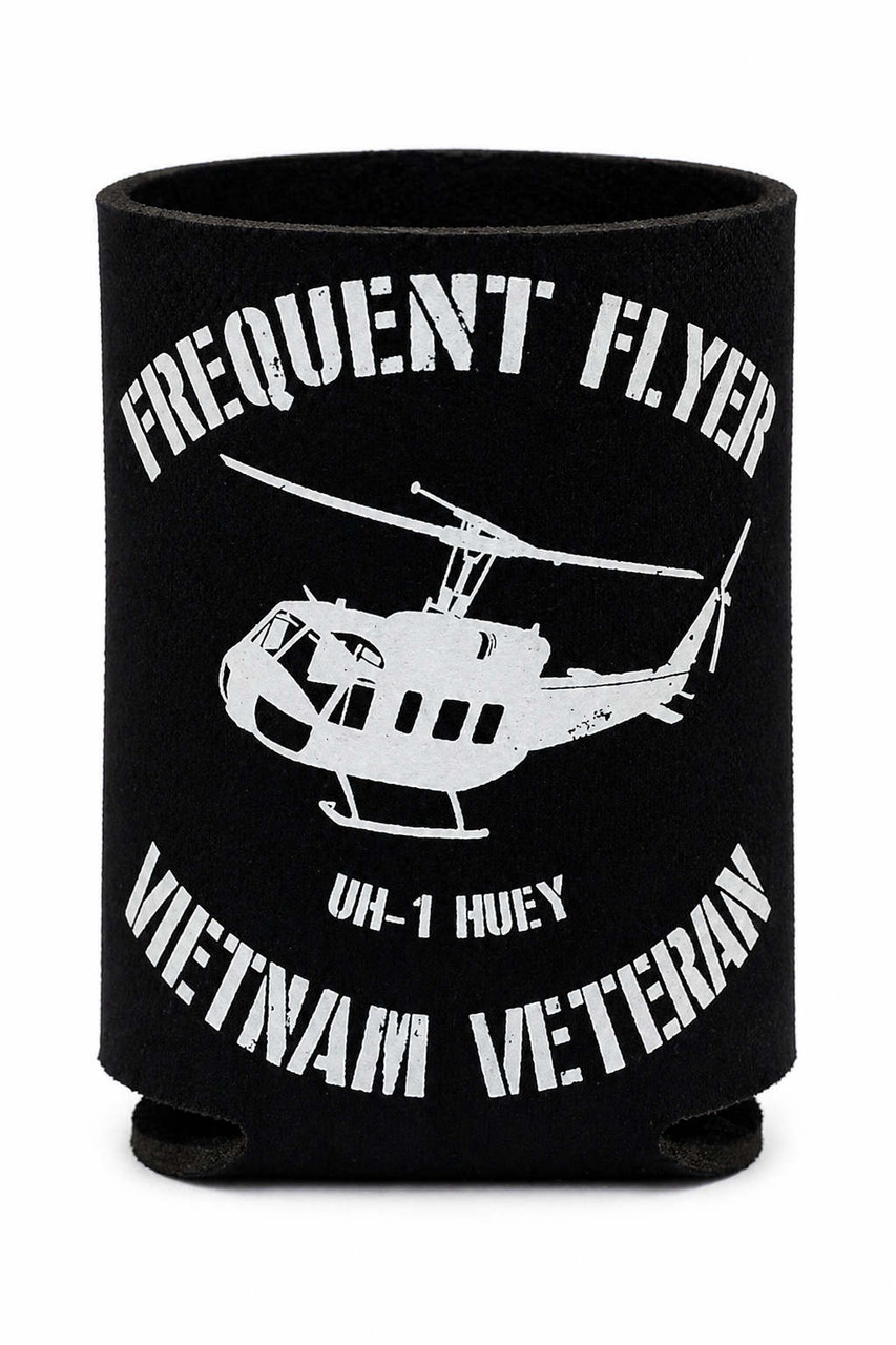Vietnam Veteran Frequent Flyer Huey Can Koozie