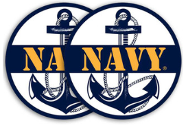 Navy Circle Decal with Anchor Graphic Quantity of (2)